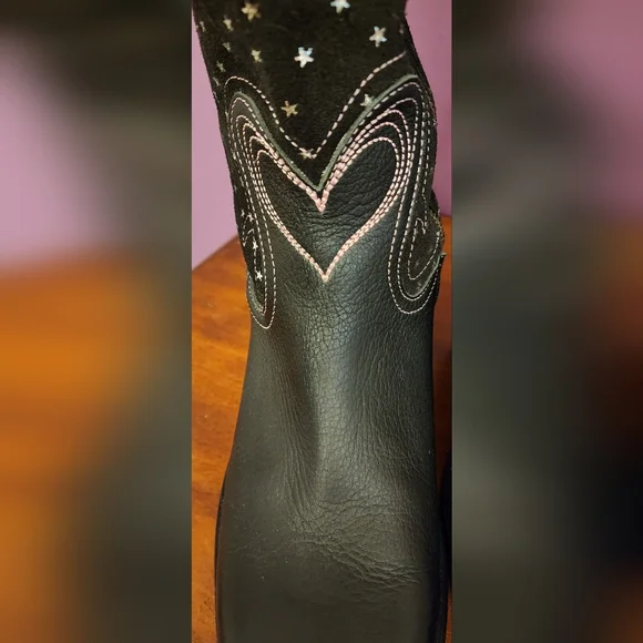 John Fluevog Autry Kay Tall Western Boots in Black Stars - Picture 5 of 13